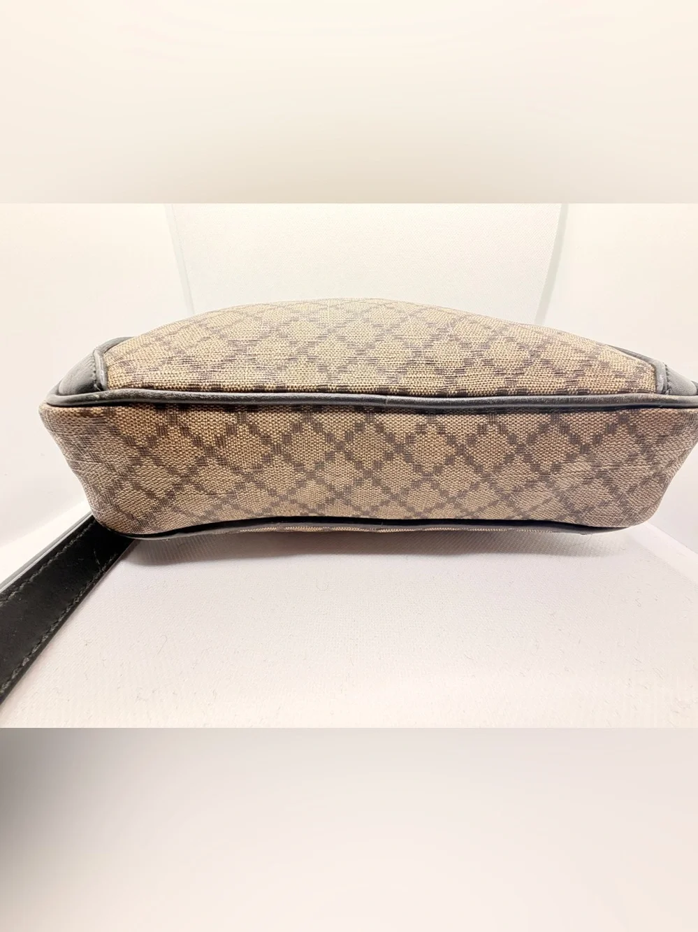 Gucci diamanté Brown and Black Toiletry Wristlet Bag